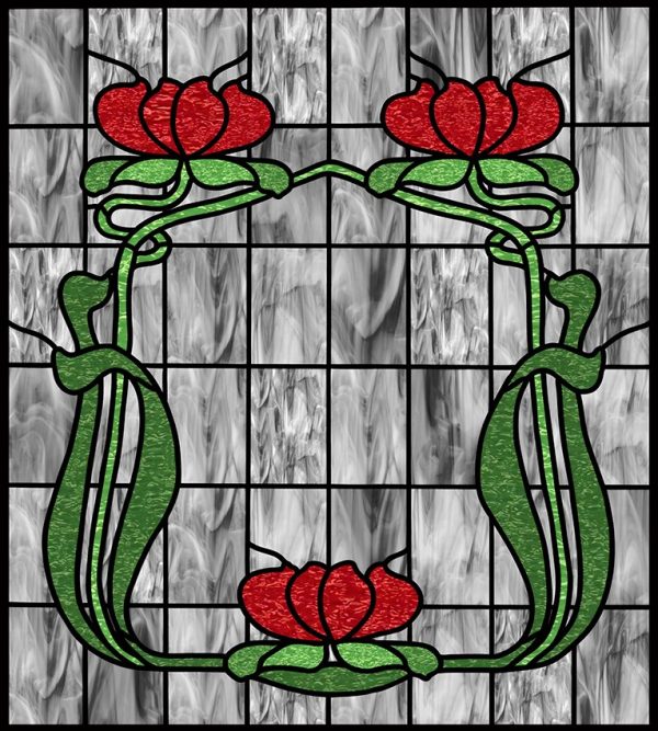 Folia witrażowa kwiaty