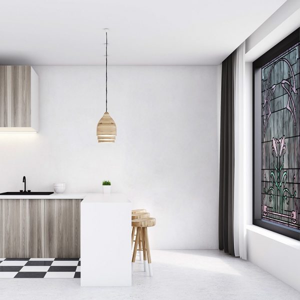 Szary witraż samoprzylepny