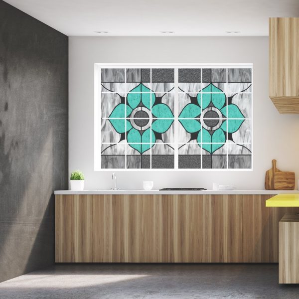 Witraż samoprzylepny kwiaty