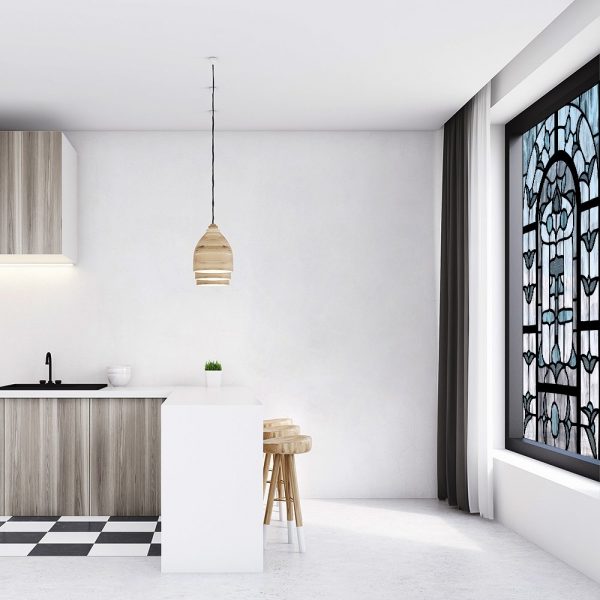 Szara naklejka witrażowa