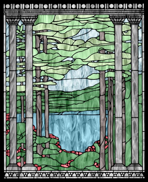 Naklejka witrażowa z krajobrazem