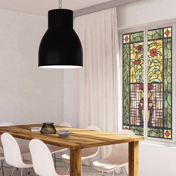 Naklejka witrażowa kwiaty wazon