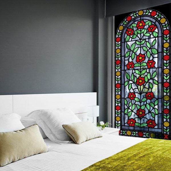 Witraż samoprzylepny kwiatki