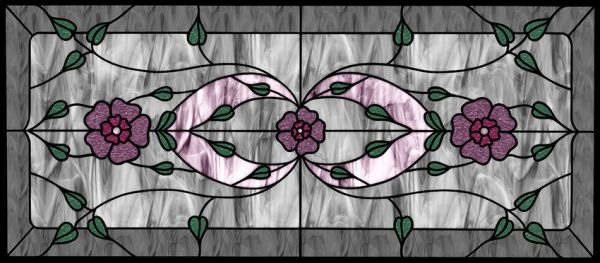 Witraż samoprzylepny z kwiatami