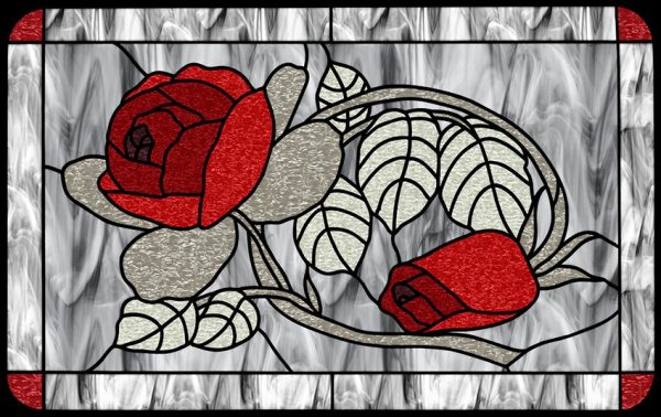 Witraż samoprzylepny róże