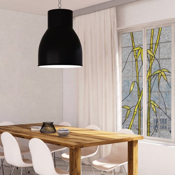 Naklejka witrażowa z bambusami