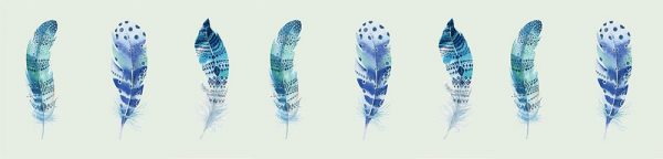 miętowa fototapeta kuchenna z piórkami