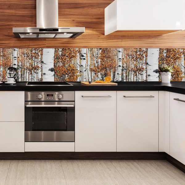 pomarańczowa fototapeta kuchenna