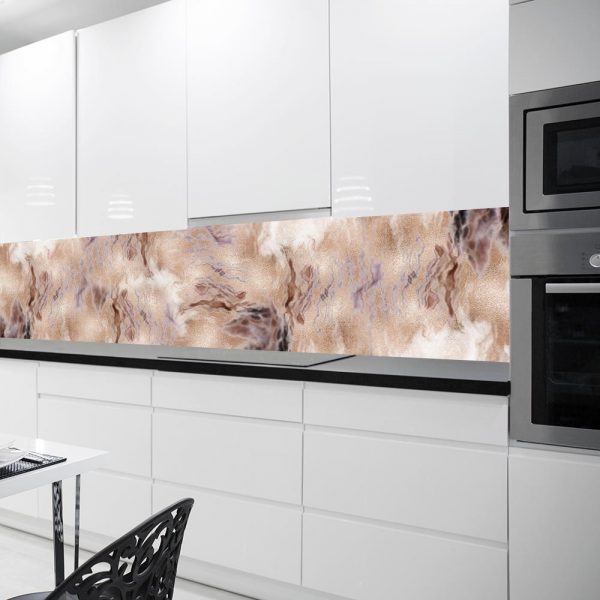 fototapeta kuchenna ze wzorem metalu i marmuru