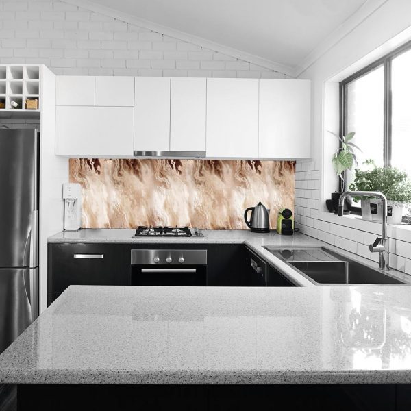 beżowa fototapeta do kuchni