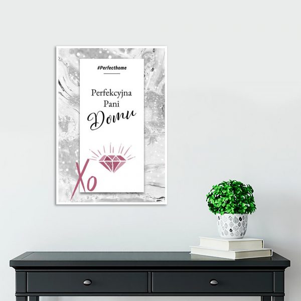 plakat z motywem różowego diamentu