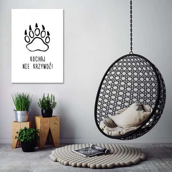 plakat łapa zwierzęcia