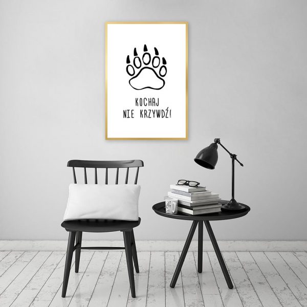 plakat łapa zwierzęcia