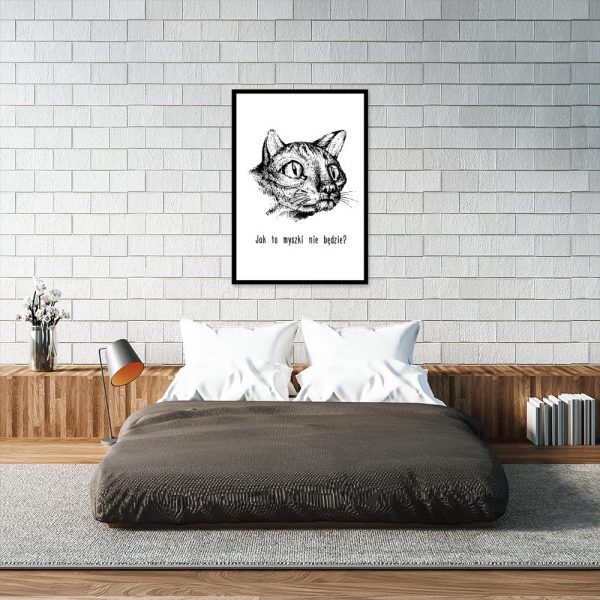 plakat kot i napis