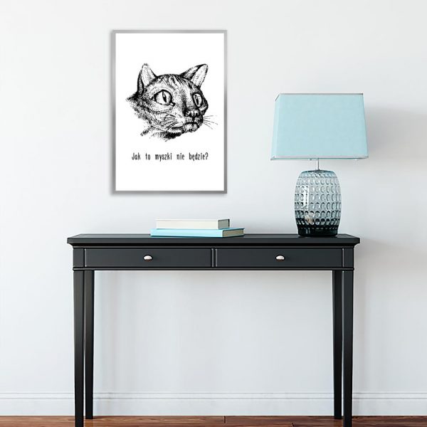 plakat kot i napis
