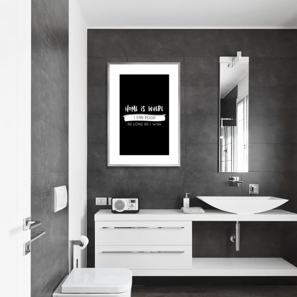 czarno-biały plakat z zabawnym napisem