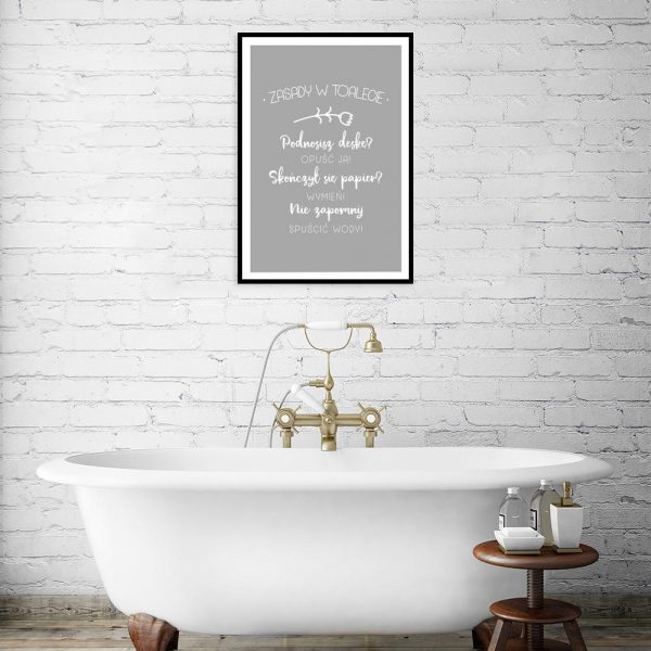 szary plakat do łazienki