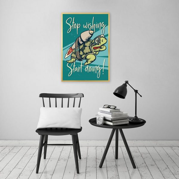 plakat z motywem żółwia