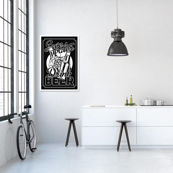 plakat z napisem o piwie