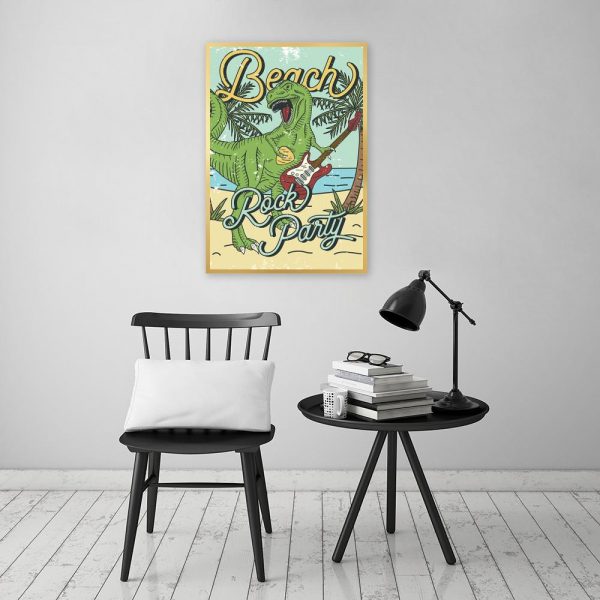 plakat z napisem beach rock party