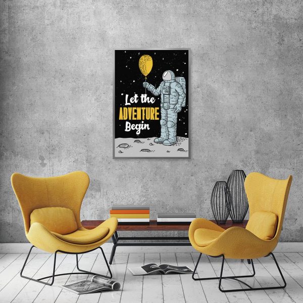 plakat balonik i kosmonauta