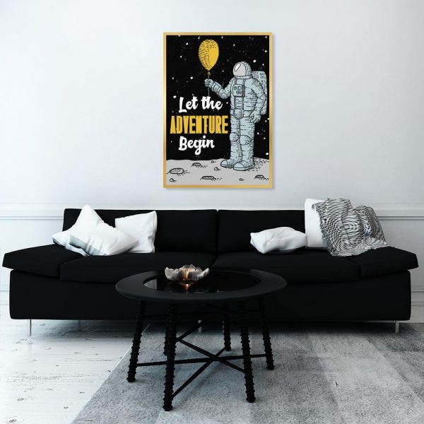 plakat z motywem astronauty