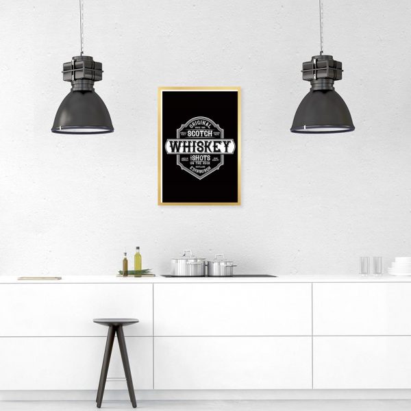 czarno-biały plakat etykietka whiskey
