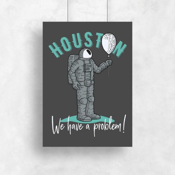 plakat z motywem astronauty