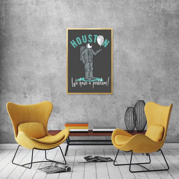 plakat z astronautom i napisem do salonu