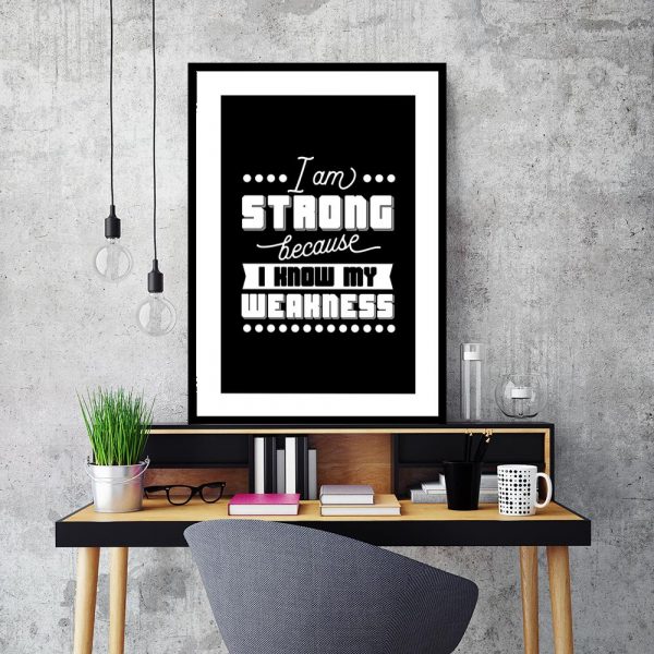 plakat z napisem po angielsku na ścianę