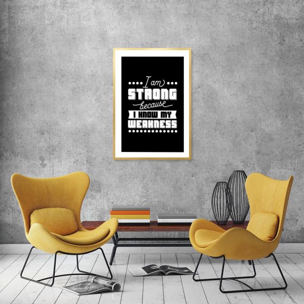 plakat z napisem do salonu