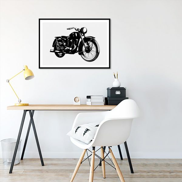 plakat z motocyklem na ścianę