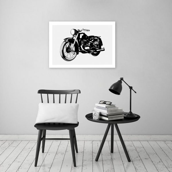 plakat z motocyklem na ścianę