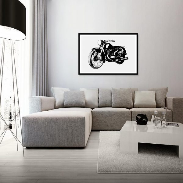 plakat z motocyklem do salonu