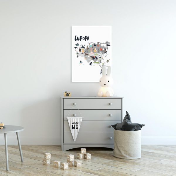 plakat z mapą Europy i Azji na ścianę