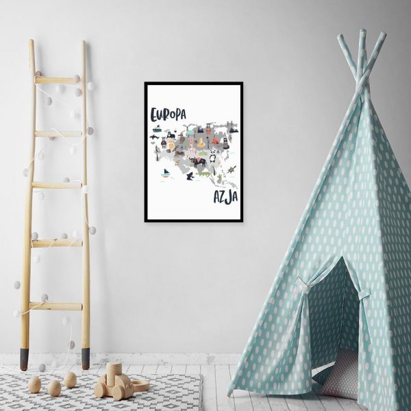 plakat ze zwierzętami na ścianę pokoju dziecka