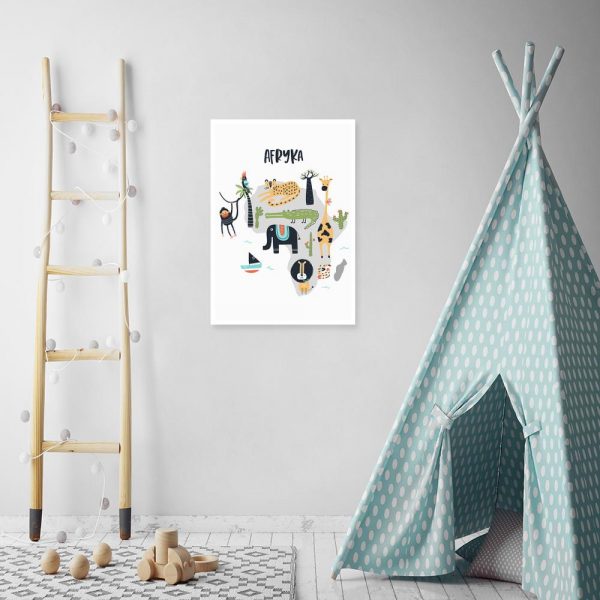 plakat ze zwierzętami na ścianę pokoju dziecka