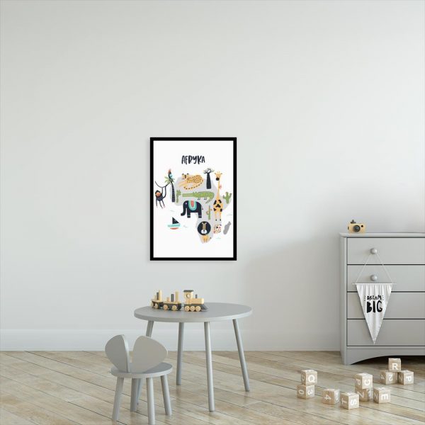 plakat z motywem mapy do pokoju dziecka
