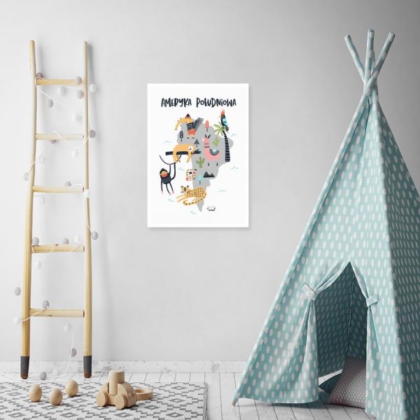plakat z motywem zwierząt na ścianę pokoju dziecka
