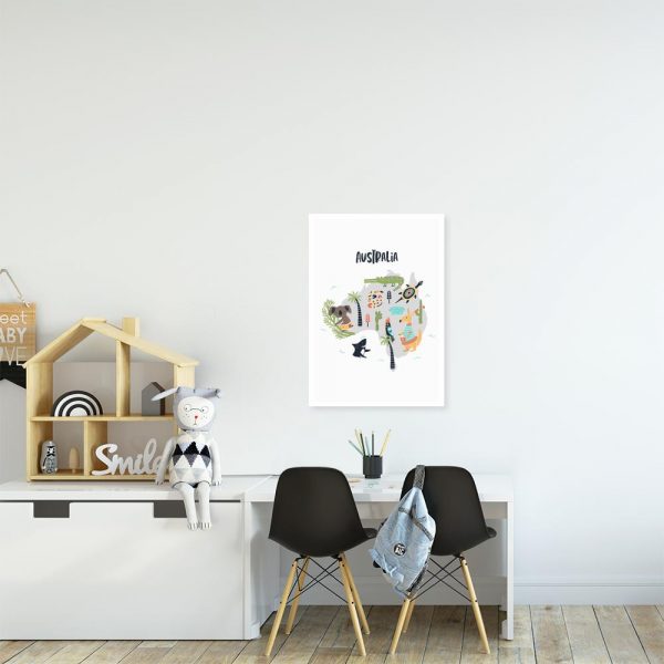 plakat z mapą Australii do pokoju dziecka