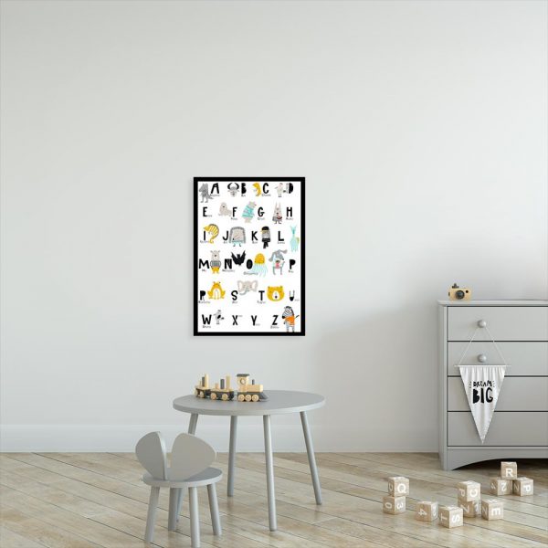 plakat z literkami do pokoju dziecka