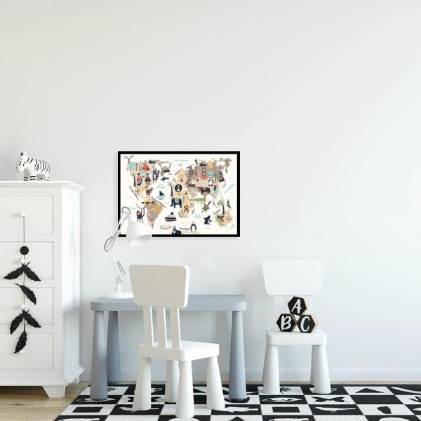 plakat z motywem zwierząt na ścianę pokoju dziecka