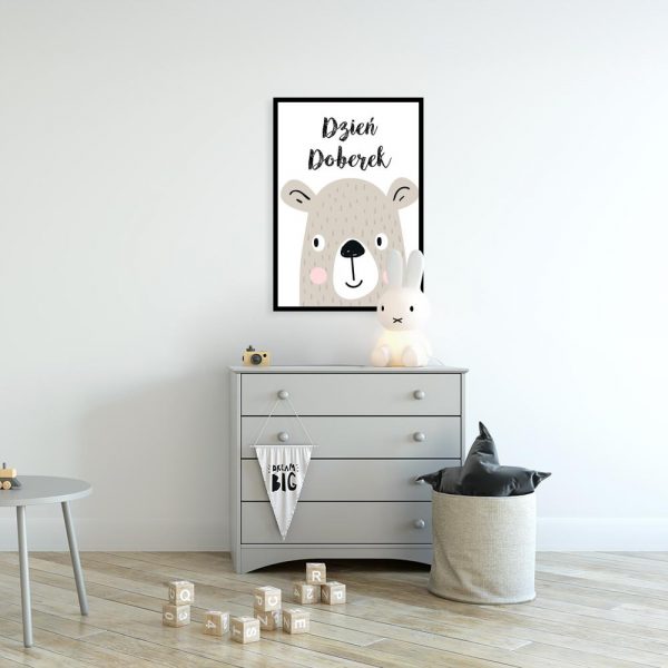 plakat z motywem misia do pokoju dziecka