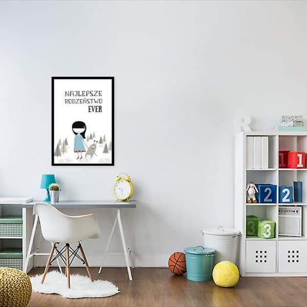 plakat z motywem kosmity do pokoju dziecka