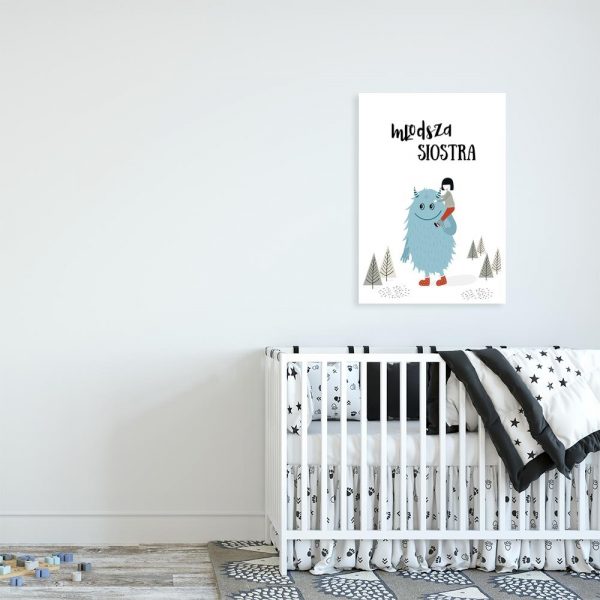 plakat z uśmiechniętym potworkiem do pokoju dziecka