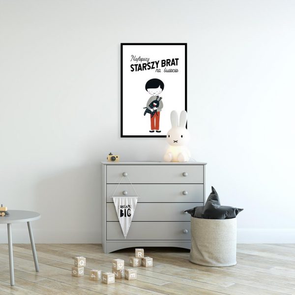 plakat z napisem na ścianę pokoju dziecka