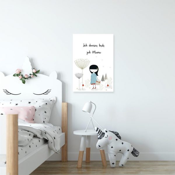 plakat z napisem jak dorosnę będę jak mama do pokoju dziecka