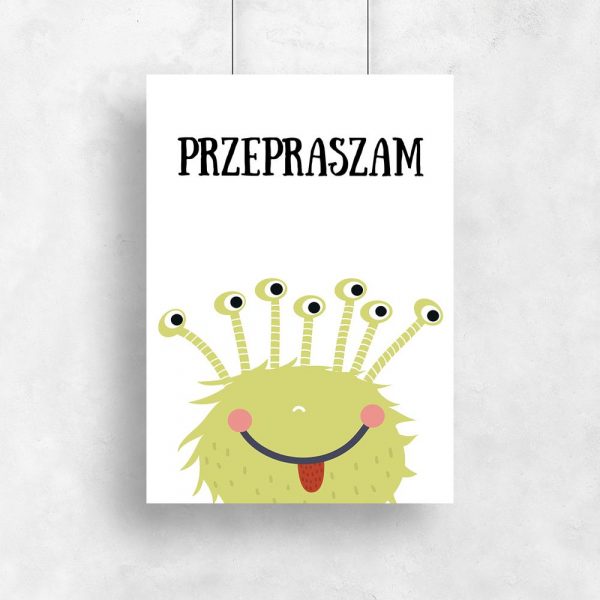 plakat z napisem przepraszam