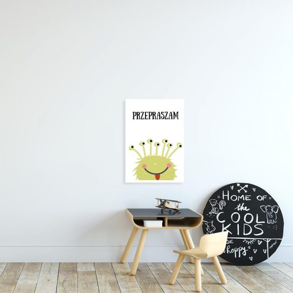 plakat z motywem zabawnego stworka do pokoju dziecka
