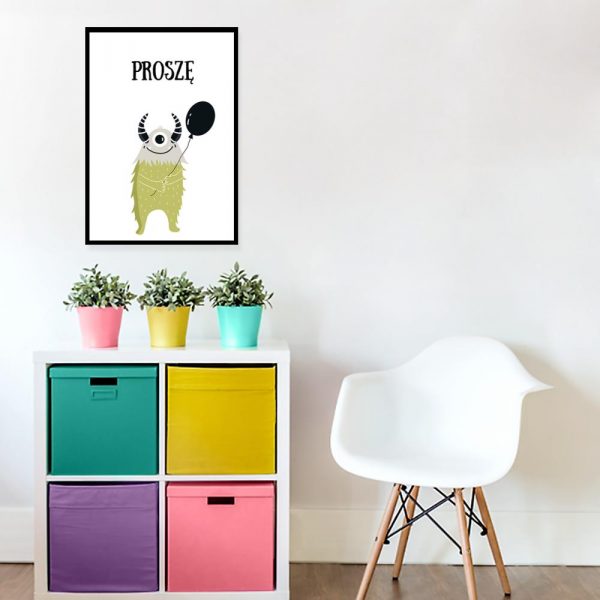 plakat z motywem potworka do pokoju dziecka